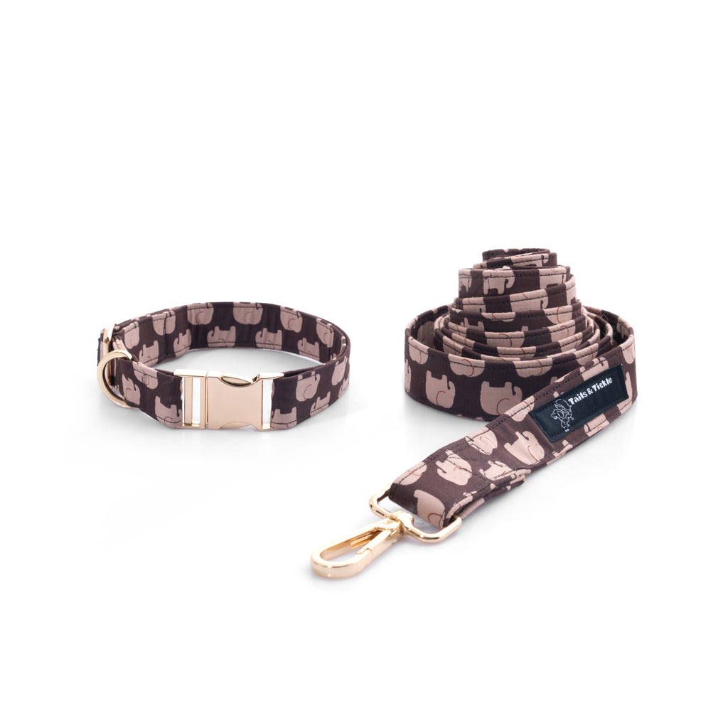 Elephent Trail Collar+Leash+Salior Bow