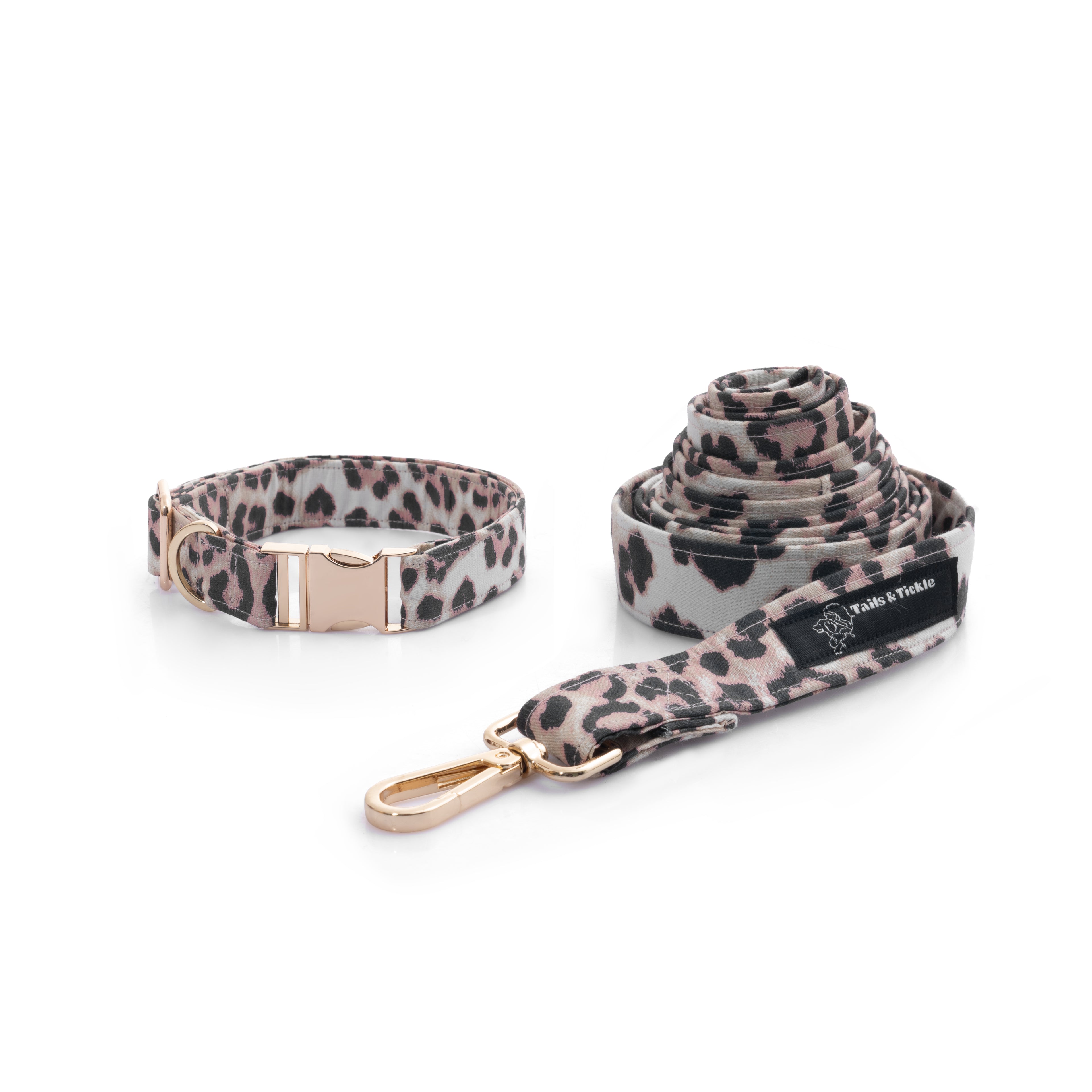 Leopard Print Collar+Leash+Salior Bow