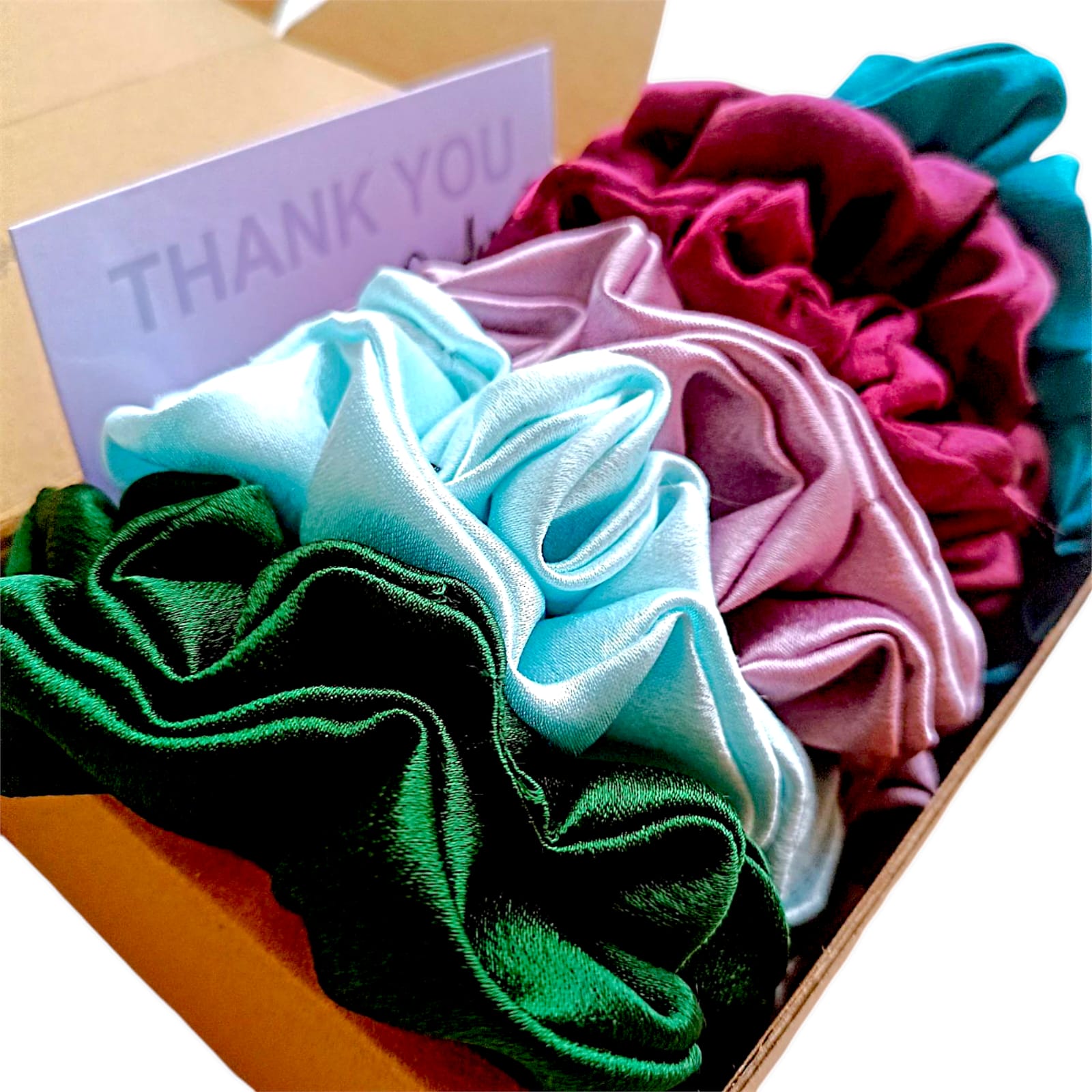 Satin Scrunchies-set of 5