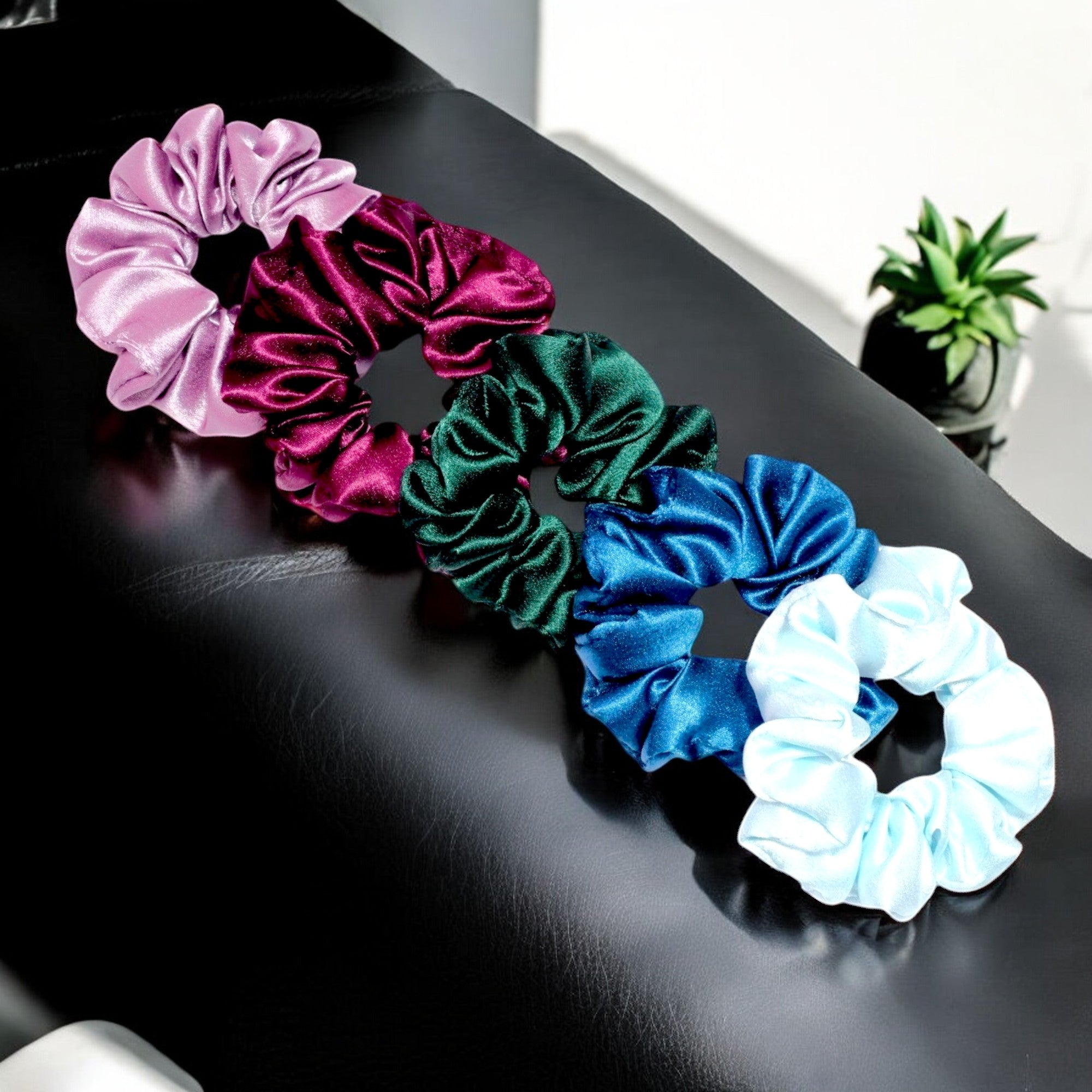 Satin Scrunchies-set of 5